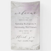 Ombre Light Lila Silver Foil Wedding Willkommen Banner (Vertikal)