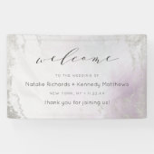 Ombre Light Lila Silver Foil Wedding Willkommen Banner (Horizontal)