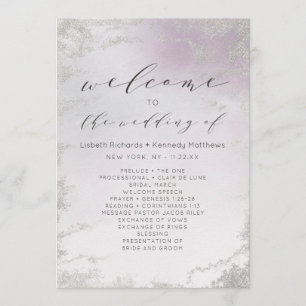 Ombre Light Lila Silver Foil Wedding Zeremonie Programm