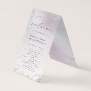 Ombre Light Lila Silver Wedding Zeremony Program