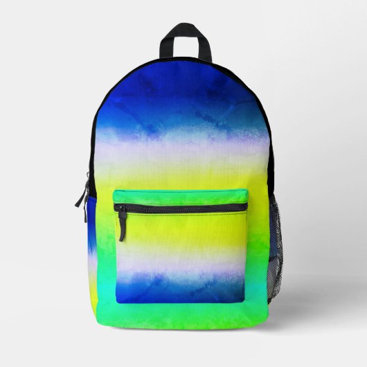 Ombre lila-gelbe Frühlingsfarbenrippe Bedruckter Rucksack (Vorderseite)