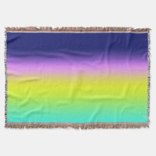 Ombre lila-gelbe Frühlingsfarbenrippe Decke