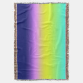 Ombre lila-gelbe Frühlingsfarbenrippe Decke (Vorderseite Vertikal)