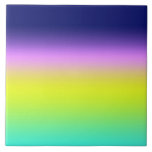 Ombre lila-gelbe Frühlingsfarbenrippe Fliese<br><div class="desc">Ombre lila-gelbe grüne Frühlingsfarben rechts fluoreszierender Regenbogen</div>