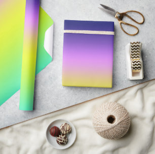 Ombre lila-gelbe Frühlingsfarbenrippe Geschenkpapier