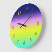 Ombre lila-gelbe Frühlingsfarbenrippe Große Wanduhr (Winkel)