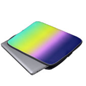 Ombre lila-gelbe Frühlingsfarbenrippe Laptopschutzhülle (Vorne Knopf)