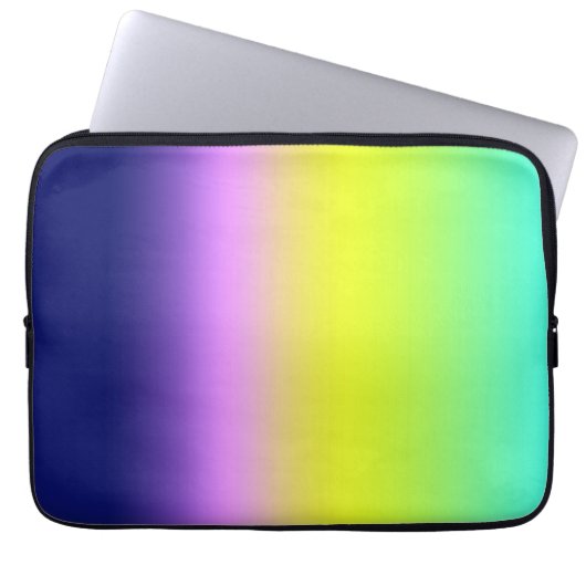 Ombre lila-gelbe Frühlingsfarbenrippe Laptopschutzhülle (Vorderseite)