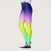 Ombre lila-gelbe Frühlingsfarbenrippe Leggings (Links)