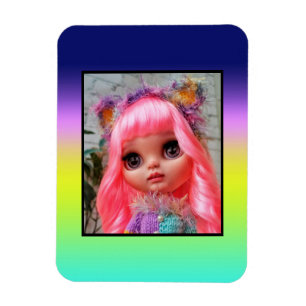 Ombre lila-gelbe Frühlingsfarbenrippe Magnet