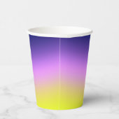 Ombre lila-gelbe Frühlingsfarbenrippe Pappbecher (Rechts)