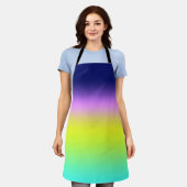 Ombre lila-gelbe Frühlingsfarbenrippe Schürze (Getragen)