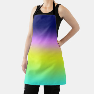 Ombre lila-gelbe Frühlingsfarbenrippe Schürze