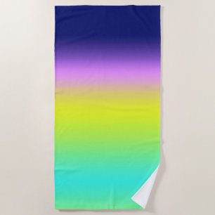 Ombre lila-gelbe Frühlingsfarbenrippe Strandtuch