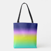 Ombre lila-gelbe Frühlingsfarbenrippe Tasche (Rückseite)