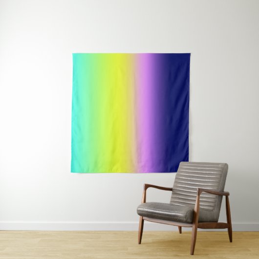 Ombre lila-gelbe Frühlingsfarbenrippe Wandteppich (Beispiel (Horizontal))