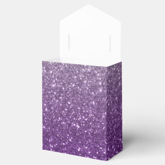 Ombre Lila Glitzer Look Geschenkschachtel (Geöffnet)
