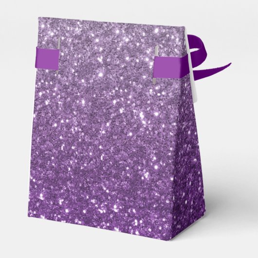 Ombre Lila Glitzer Look Geschenkschachtel (Rückseite)