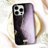 Ombre Lila & Gold Moody Agate Modern Monogram Case-Mate iPhone Hülle