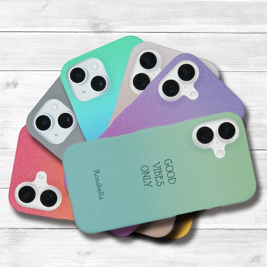 Ombre Lila Personalize Quote & Name iPhone Fall 16 Hülle