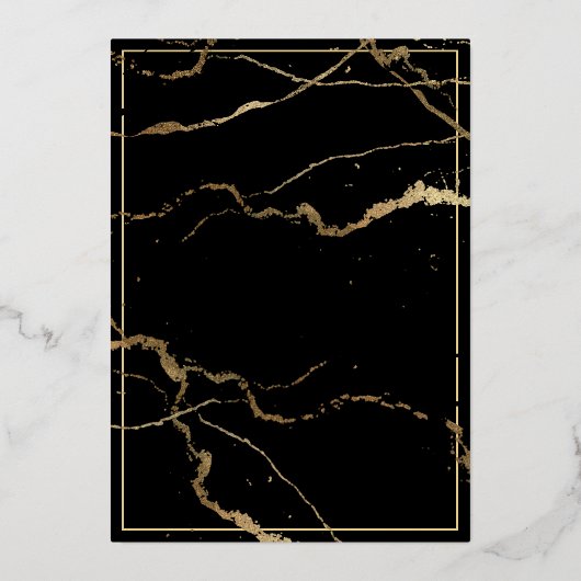 Ombre Lila Red Marble Veining Gold Wedding Folieneinladung (Rückseite)