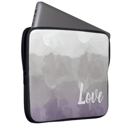 Ombre Lila und grau Liebe Graceful Gradient Laptopschutzhülle (Vorne Rechts)