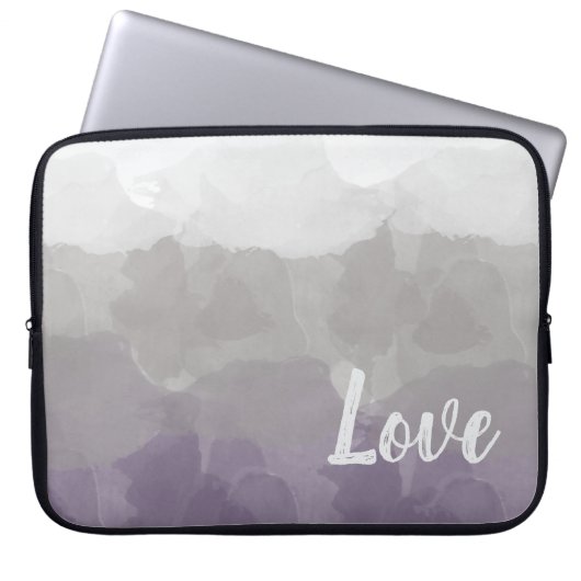 Ombre Lila und grau Liebe Graceful Gradient Laptopschutzhülle (Vorderseite)