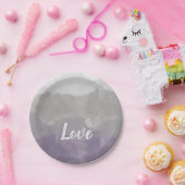 Ombre Lila und grau Liebe Graceful Gradient Pappteller (Party)