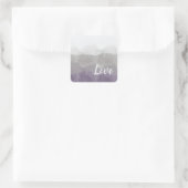 Ombre Lila und grau Liebe Graceful Gradient Quadratischer Aufkleber (Tasche)