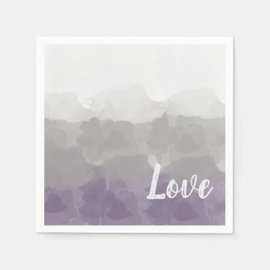 Ombre Lila und grau Liebe Graceful Gradient Serviette (Vorderseite)
