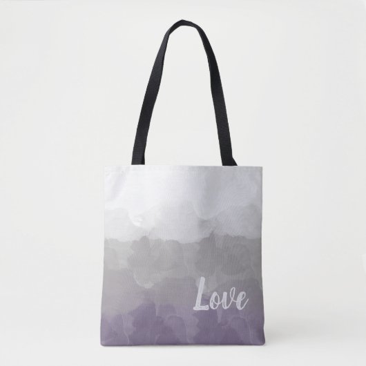 Ombre Lila und grau Liebe Graceful Gradient Tasche (Vorderseite)