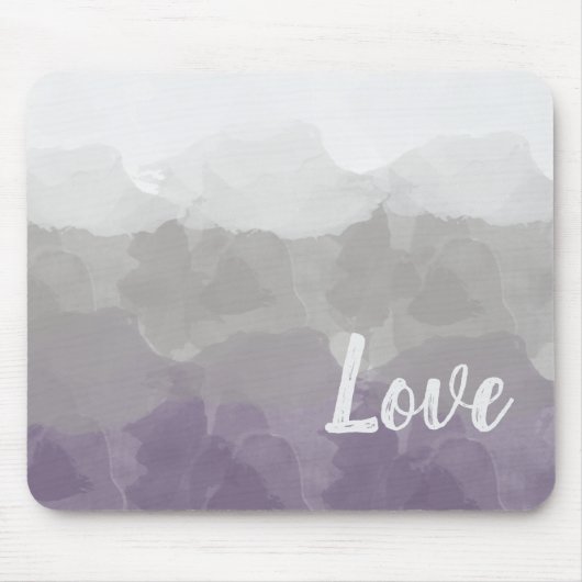 Ombre Lila und graue Liebe Gradient Mousepad (Vorne)