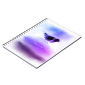Ombre Lila und rosa Snow Bird Script Notizblock (Linke Seite)