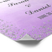 Ombre Lila und Silver Welcome Poster Print (Ecke)