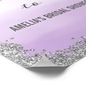 Ombre Lila und Silver Welcome Poster Print (Ecke)