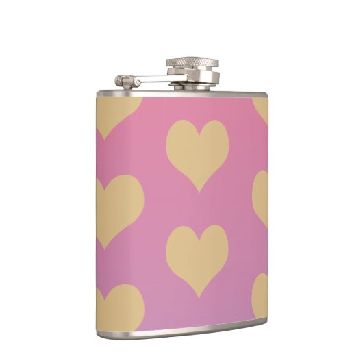 Ombré lilac rosa Gold Moderne Herz Herz Herz Herz Flachmann (Rechts)