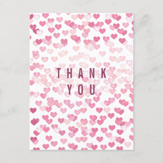 Ombre Love Hearts Thank  You Postcard Feiertagspostkarte
