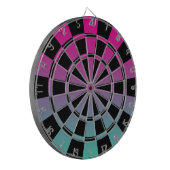Ombre Magenta Lila Aquamarin und schwarz Dartscheibe (Vorderseite Links)