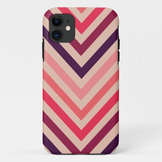 Ombre Magenta Zickzack Stripes iPhone 5 Fall Case-Mate iPhone Hülle (Rückseite)