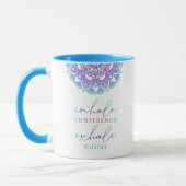 Ombre Mandala Inhale Confidence Exhale Doubt Yoga Tasse (Links)
