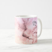 Ombre Marble Lila Pink Gradient Individuelle Name Kaffeetasse (VorderseiteRechts)