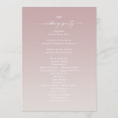 Ombre Mauve & Gardenia Wedding Zeremony Program Programm (Rückseite)