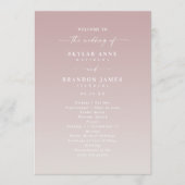 Ombre Mauve & Gardenia Wedding Zeremony Program Programm (Vorderseite)