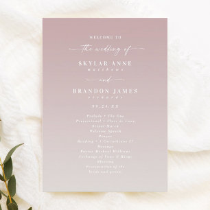 Ombre Mauve & Gardenia Wedding Zeremony Program Programm