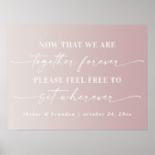 Ombre Mauve Seating Wedding Zeremony Sign Poster (Vorne)