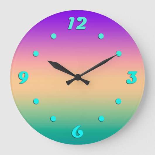 Ombre , mehrfarbig große wanduhr (Vorderseite)