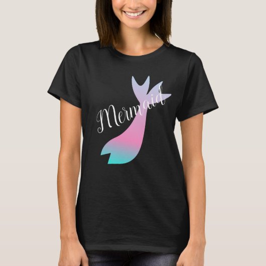 Ombre Mermaid Tale Rainbow Pink Aquamarin T-Shirt (Vorderseite)