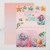 Ombre Mermaids Einladung (Vorne/Hinten)