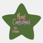 Ombré Merry Christmas Star Sticker (Vorderseite)
