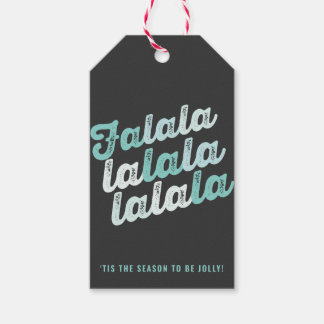 Ombre Mint Falalalala Bold Script Moderner Urlaub Geschenkanhänger